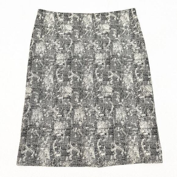 MM LaFleur Patterned Crosshatch Pencil Straight Skirt Back Slit Size 0 - Picture 1 of 6